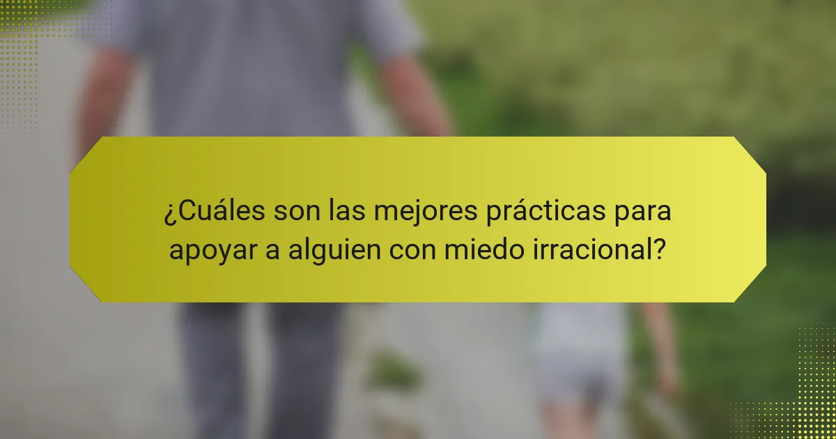 ¿Cuáles son las mejores prácticas para apoyar a alguien con miedo irracional?