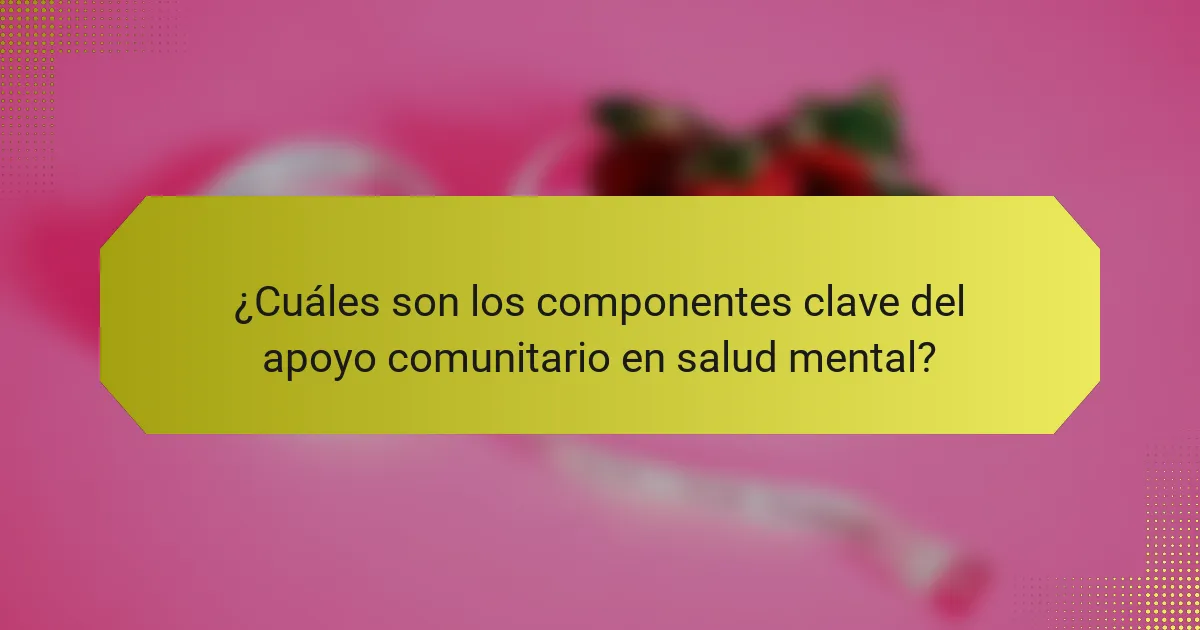 ¿Cuáles son los componentes clave del apoyo comunitario en salud mental?