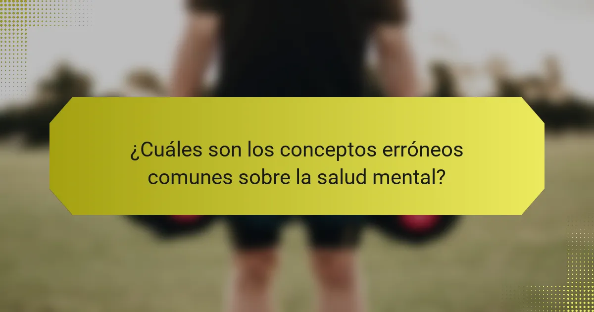 ¿Cuáles son los conceptos erróneos comunes sobre la salud mental?