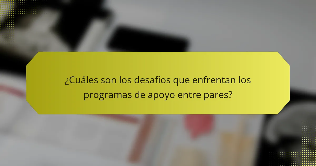 ¿Cuáles son los desafíos que enfrentan los programas de apoyo entre pares?
