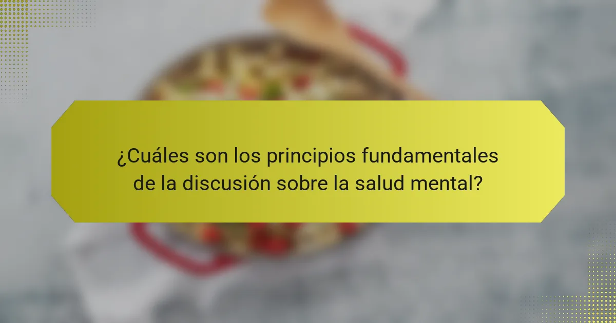 ¿Cuáles son los principios fundamentales de la discusión sobre la salud mental?