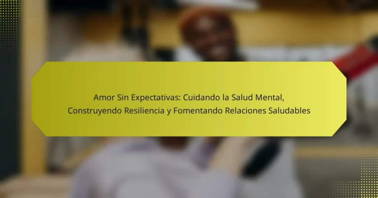 Amor Sin Expectativas: Cuidando la Salud Mental, Construyendo Resiliencia y Fomentando Relaciones Saludables