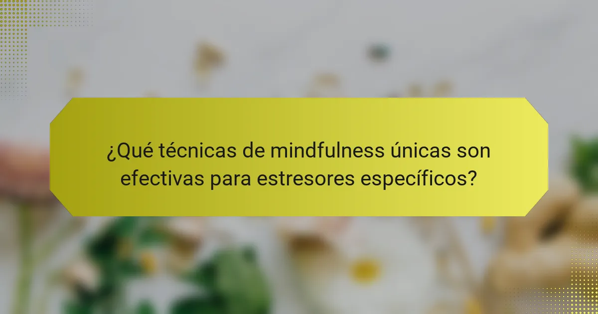 ¿Qué técnicas de mindfulness únicas son efectivas para estresores específicos?
